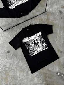 Camiseta de Manga Corta para Hombre Regalo Ideal para Cumpleaños 100% Algodón Camiseta Masculina de Calidad Verano Estampado Transpirable Holgada Suave y Cómoda Camiseta Casual Pascua Camiseta con Estampado Y2K Escena Urbana - Negro - Ver 2