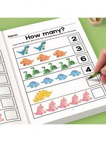 64页数学练习册：怪兽主题计数、1-20数字描红、加减法练习册 - 彩色编码页面，适合幼儿园和幼儿启蒙教育（复活节/圣诞节礼物） - 返校用品 - 彩色 - 查看 4