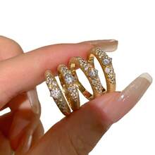 A French-Style Light Luxury Brushed Diamond Ring Fashionable High-End Vintage Court Style Elegant Versatile Niche Ring - 黃金色 - 查看 5