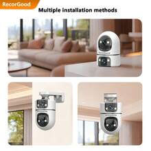 1pc/2pcs - WIFI Dual Lens 2MP Security Camera, Smart Black & White Night Vision, Color Night Vision, AI Motion Detection Real-Time Push Notification, Smart Human Tracking, Best Gift For Valentine's Day, Christmas, New Year - White - View 4
