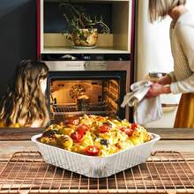 30 件 8x8 英寸耐用轻质铝箔烤盘带盖，一次性矩形烤盘，用于蛋糕、烹饪、冷冻和食物准备 - 适用于燃气灶 - 非常适合节日、婚礼和派对、圣诞节、感恩节