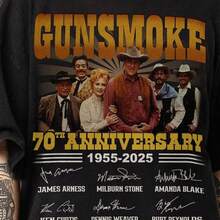 Gunsmoke 70th Anniversary Tshirt Thank You For The Memories Shirt Vintage Gunsmoke Movie Shirt Gi - 黑色 - 查看 1