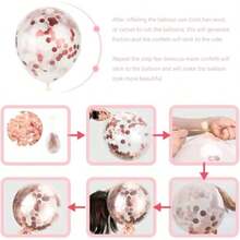 OKHOUSE obos de Cumpleãnos Oro Rosa45 PCS Combinación de obo de Papel Aluminio Oro Rosa Decoración Pared Fondo de Fiesta Guirnalda de obos Confeti Decoración Perfecta para Boda - Oro Rosa - Ver 4