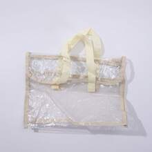 2026 Upgraded Version Large Capacity Transparent Waterproof PVC Handbag With Expandable Mesh Storage Bag - Portable For Office Supplies, School Files And Other Documents - Available In Pink, Green, Blue, Khaki, Also Comes With Document Storage Bag. Fashionable Storage Bag, PVC Material. - Multicolor - View 16