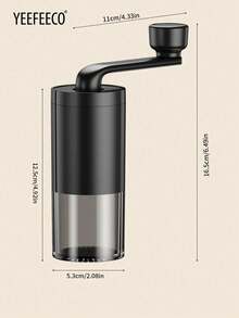 yeefeeco 1个手动咖啡豆研磨机，带大容量粉末储存盒，便携美观，简约风格，适合家庭、宿舍或办公室使用，咖啡配件，学习用品，返校季必备 - 黑色手動研磨機 - 查看 7