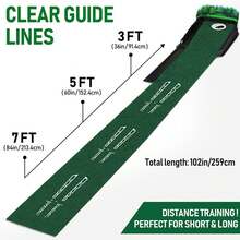 Premium Indoor Putting Green, Auto Return Putting Mat With Backboard, Portable Roll-Up Design For Home Office Training, Home Practice Putting Green For Man Cave, Games Room & Dad's Birthday - màu xanh lá - Xem 9