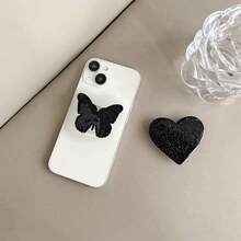 Suporte de Celular Preto Minimalista e Luxuoso com Laço de Borboleta, Ventosa Expansível Antiderrapante, Adequado para Todos os Modelos de Celular, Multifuncional, Lembrancinhas de Festa, Presente de Feriado, Aniversário, Dia dos Namorados, Seleção de Fevereiro - Multicolorido - Visão 4
