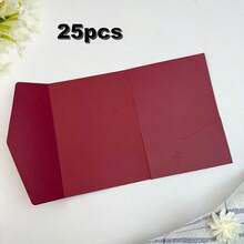 25pcs Tri-Fold Pocket Wedding Invitation Cards With Envelopes, Simple Invitation Cards For Engagement, Quinceanera, Christening, DIY Invitations, 5*7 Inch Pocket Invitations, Customizable Invitations - Dark Green - View 16