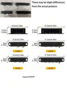 4 piezas Luces de pared solares mini, opciones de 1/2/3/4 bombillas LED, 1000 lúmenes de alta luminosidad, con sensor solar, se encienden automáticamente desde el anochecer hasta el amanecer, adecuadas para jardín, patio, garaje - Multicolor - Ver 8