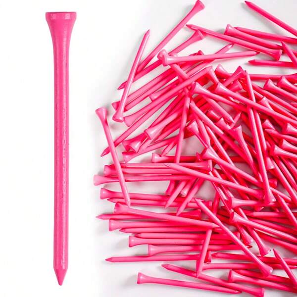 FINGER TEN Tees de golf de madera largos de 4 pulgadas, paquete de 30 unidades, con diseños de bandera de EE. UU. y colores rosas, tees altos con diseño a rayas para una altura consistente y alta visibilidad, soporte confiable para la bola para golfistas