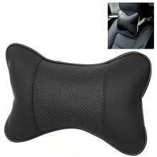 1pc Car Headrest Neck Support Cushion Pillow, Breathable Mesh Fabric, PU Leather Sides, Fiber Filled, Universal Car Neck Pillow To Relieve Headache - Multicolor - View 5