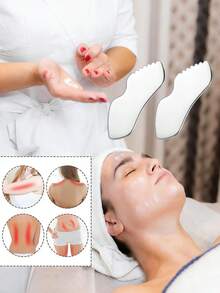 1pc Large Heart-Shaped Stainless Steel Gua Sha Board, Multi-Functional Facial Gua Sha Tool For Tightening And Lifting, Heart-Shaped Fascia Knife - Multicolor - View 1