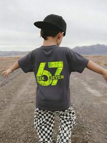 男童休闲印花圆领短袖T恤，夏季上衣