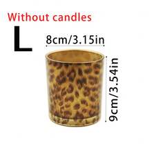 1个复古豹纹烛台，空杯，浪漫烛光晚餐装饰，香薰蜡烛杯，桌面摆件，节日派对用品，送给家人和朋友的礼物 - 彩色 - 查看 4