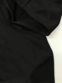 A Pair Of Casual Hooded Sweatshirt For Couples, Featuring A Heart-Shaped Spider Web Print. A Couple's Coat, Suitable For Autumn And Winter Outfits. Machine Washable. Ideal For Valentine's Day Gifts. Highly Recommended For Couples. - Female - Black - View 4