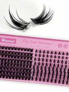 Hinarin 168 Pcs D Curl Cluster Lashes 2 IN 1 Wispy Clear Band Soft Cluster Eyelashes Extensions Length 10-16mm Mixed Fluffy Pointed Individual Lashes Cluster Invisible Band Manga Lashes Natural Look Crossed Anime False Eyelashes Suitable For Travel And Daily - D - View 8