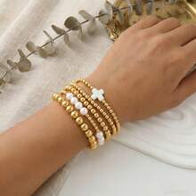 Bộ 5 chiếc vòng tay hạt đồng cổ điển thanh lịch, vòng tay ngọc trai giả, vòng tay hạt co giãn, vòng tay hạt đồng đính ngọc trai giả màu trắng, vòng tay hạt co giãn, vòng tay đeo chồng lên nhau, vòng tay bạn gái, vòng tay nữ, quà tặng bạn bè, quà may mắn, quà sinh nhật, vòng tay chị em gái, vòng tay đôi, quà sinh nhật, quà Valentine, quà kỷ niệm. - Nhiều màu - Xem 4