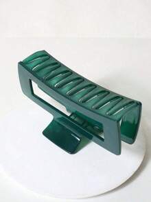 1pc Minimalist Glossy Green Square Hair Claw, Elegant Large Square Hair Clip Accessory