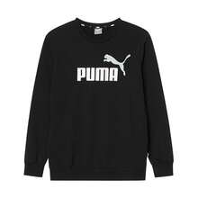 Puma 男士时尚印花大Logo圆领长袖针织卫衣运动服 58900761 - 黑色/白色 - 查看 1