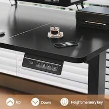 DEVOKO 160/120/140cm Electric Height-Adjustable Desk, Hegith Adjustable Ergonomic Desktop, Monitor Arm Included, Standing Desk, Memory Function Desk - 黑色 - 查看 6