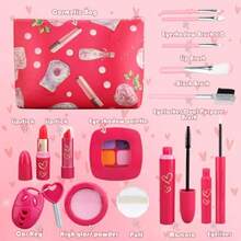 Toddler Girl Toys Pretend Makeup Kit For Girls 3-5 Play Makeup Set For 3-5 4-6 Toddler Makeup Kit With Fake Makeup Set Car Key And Make Up Toy For Age 3 4 5 Year Old Girl Gifts - Red - View 3