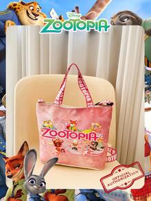 Disney 官方授权《疯狂动物城》图案时尚手提包，单件装，休闲多功能单肩包，轻便可调节肩带，斜挎包，适合儿童/女孩/青少年/学生日常/外出/购物/上学/情人节使用。 - 彩色 - 查看 6