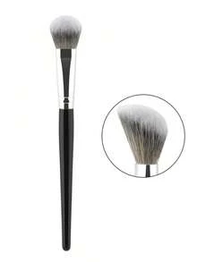 2pcs Black Precise Makeup Brushes, Cream Foundation Contour Bronzer Highlight Blending Bird Feather Makeup Brushes, Flat Liquid Makeup Brushes - Black - View 11