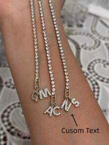 1pc Gold Initial DIY Bracelet Stainless Steel Personalized Letter Name Bangle Customized Jewelry Gift Gold Bangle Bracelet - Silver - View 6