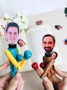 1/3/5pcs Customized Face Design Ballpoint Pens, Creative Interactive Stress Relief Pens, Interesting Gifts Suitable For Back To School, Learning Supplies, Birthday, Anniversary, Halloween, Thanksgiving, New Year, Party Decoration, Office & School Supplies, New Job, Office Stationery - Multicolor - View 6