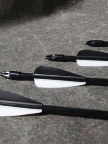 12/16/20pcs Outdoor Hunting Archery Set, Metal Arrows Combo, Suitable For Backyard Archery Practice, Sturdy Quality With Low Wind Resistance For Stable Flight, Refined Arrow Craftsmanship With High Hardness And Wear Resistance, Compatible With Various Bow Types. Practical Gift For Family And Friends. - Black and White - View 4