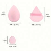 10pcs Large Liquid Makeup Sponges + 10pcs Large Liquid Makeup Sponges + 10pcs Powder & Setting Triangular Puffs + 10pcs Mini Air Cushion Concealer Puffs, 3/6/9pcs Makeup Tool Set Includes: 3pcs Powder Puffs & 3pcs Mini Powder Puffs & 3pcs Makeup Sponges & 3pcs Mini Makeup Sponges & 3pcs Mini Air Cushion Puffs - Pink - View 7
