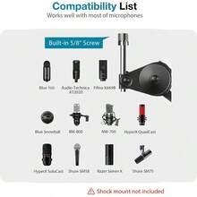 Heavy Duty Microphone Boom Arm, Suspension Microphone Stand With Mic Clip And Tie Wraps, Suitable For Blue Y-XY-30 - XY-30 - View 6