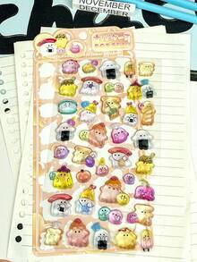 3D卡通漂浮贴纸，水晶钻石儿童装饰贴纸，3D浮雕贴纸，可爱女孩专属