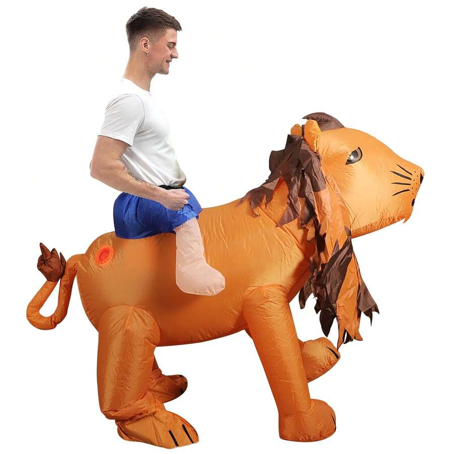 Inflatable Lion Half-Body Costume, Suitable For 1.5-2m Height, Funny Clown Outfit For Party, Christmas, Cosplay - Half-lion - View 1