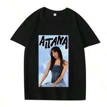 Singer Aitana Ocana Fashion Graphic T Shirt Men Women Oversized Cotton Streetwear Top Short Sleeve Summer Print Unisex Tee - 黑色 - 查看 1
