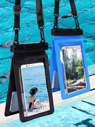 7.5 Inch Dual Compartment Waterproof Phone Pouch, Touch Screen, Outdoor Diving, Delivery, 2 Waterproof Phone Cases, Halter, Storage Bag