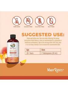 Liquid Multivitamin+Hair Growth |     Biotin 10000mcg |      Hair Growth Supplement |     Clinically Tested In Women For Thicker Hair&Facial Wrinkle |     Skin Care |     Ages 18+ |     15.22 Fl Oz - 桃芒果 - 查看 3