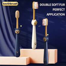 Children's Toothbrushes Gentle Cleaning Cute Design Six Pieces Set - White - View 1