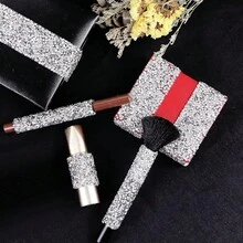 Ruy băng đính đá pha lê lấp lánh dài 1/4 thước Anh, ruy băng đính đá tự dính DIY, thích hợp trang trí bánh cưới, sinh nhật và các đồ thủ công khác. - bạc - Xem 2