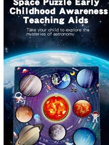 Children's Solar System 8 Planets Matching Game Puzzle Cognitive Board, Preschool Early Education Intelligent Wooden Toy - Multicolor - View 4