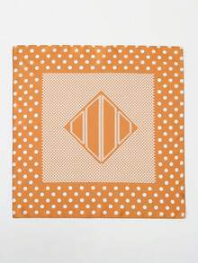 وشاح كاجوال للنساء بطبعة هندسية ونقاط بقطر 70 سم - متعدد الألوان - مشاهدة 8