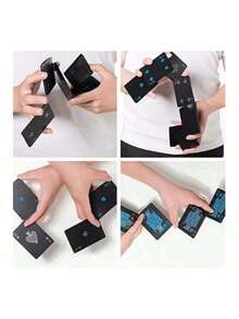 54pcs Waterproof Playing Cards Set - Black Rubber Cards - Suitable For Magic, Budgeting, Combination, Valentine's Day/New Year Gifts, Adult Parties And Holiday Gifts - Multicolor - View 4