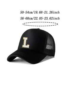 1PC Mesh Letter Embroidery Mesh Baseball Cap Boys Girls Outdoor Adjustable Casual Hats Boy Girl Travel Sunscreen Hat 8-14Y - Black - View 11