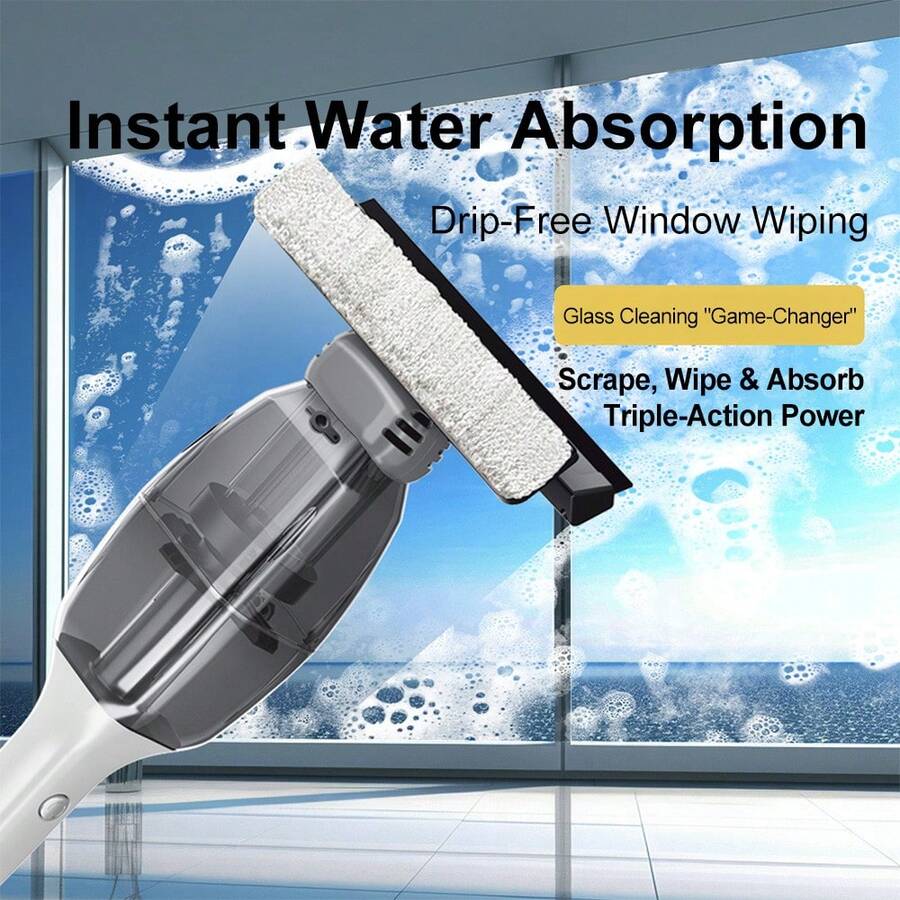 LIPETY Wireless Electric Window Cleaning Robot - Multifunctional Glass Cleaner With Water Absorption Squeegee & Mop For Household