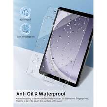 2片装平面屏幕保护膜，兼容三星Galaxy Tab A9/A11/S9/S10 FE/S10 Lite/S11/S10 FE Plus/S10 Lite Plus - 9H硬度（防刮、抗冲击），防气泡，高清透明，表面光滑，平板电脑专用渐变光泽设计，适用于游戏、视频通话、日常使用，高品质钢化玻璃，无气泡贴合。 - 無色 - 查看 4