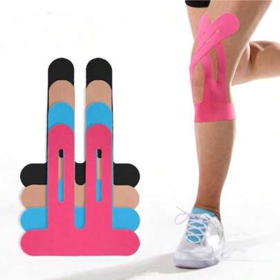 Parches deportivos con forma de T precortados - Parches deportivos impermeables, utilizados para el soporte de rodilla y tobillo y para promover la recuperación de lesiones deportivas. Adecuado para correr, ejercicios en el gimnasio y diversas actividades deportivas.