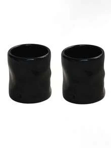 Cabin Kangaroo 1 件/2 件纹理陶瓷化妆刷架，不对称浮雕设计高端办公桌收纳笔筒，迷你陶瓷花瓶装饰，适用于客厅、卧室、办公室、节日礼物、生日、假日海滩、浴室收藏、卧室收藏，大容量 - 彩色 - 查看 33