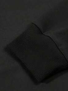 250g Polyester Fiber Men's Hooded Sweatshirt With Long Sleeved ,Face Pattern Print, Fashionable And Loose Casual Fleece Sweatshirt Suitable For Autumn And Winter Wear On The Street - Đen 4 - Xem 3