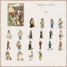 1 Pack Comfortable Life Series Waterproof Stickers, Character Sticker Sheets, Scrapbooking Supplies, DIY Planner Stickers - Multicolor - View 16