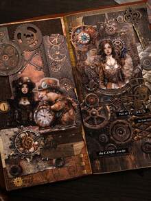 1pc Specialty Paper With Embossed Rust Effect, Scrapbooking Material For Journaling And DIY Collage - Multicolor - View 4